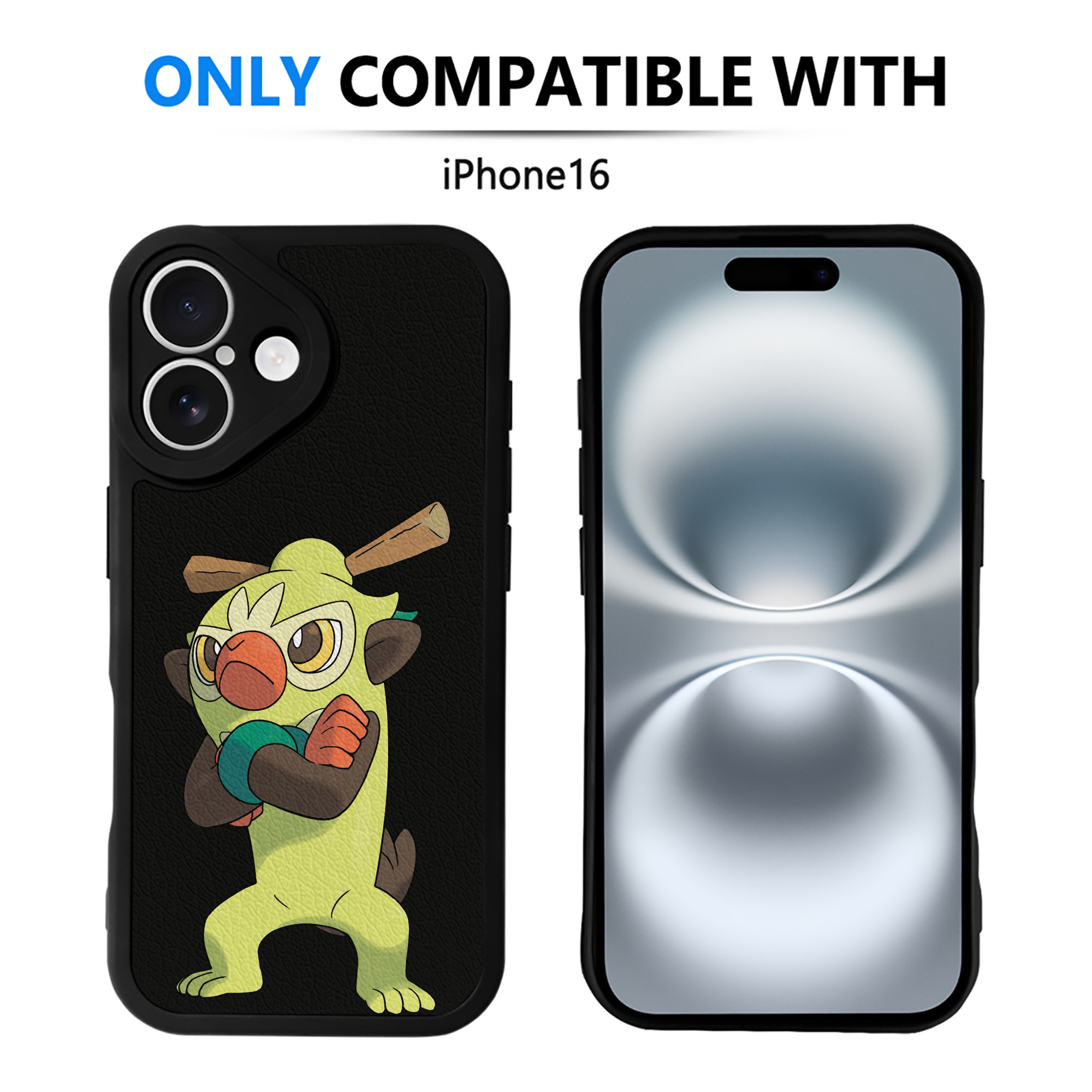 （画像用） ポケットモンスター Pokémon 【iPhone 16シリーズ対応】シリコンスマホケース（レザー調） 材質：シリコン